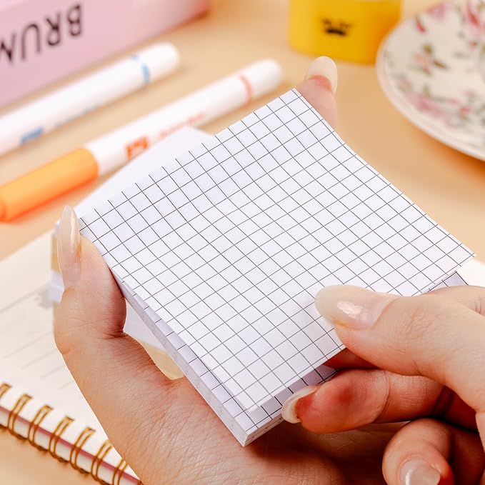 Mr. Pen- Lined Sticky Notes, 3”x3”, 8Pads, 480 Sheets, White & Kraft, Sticky Notes with Lines, Sticky Note, Self-Stick Note Pads, Sticky Notes Lined, Sticky Pads Sticky Notes Aesthetic, Lined Notepad