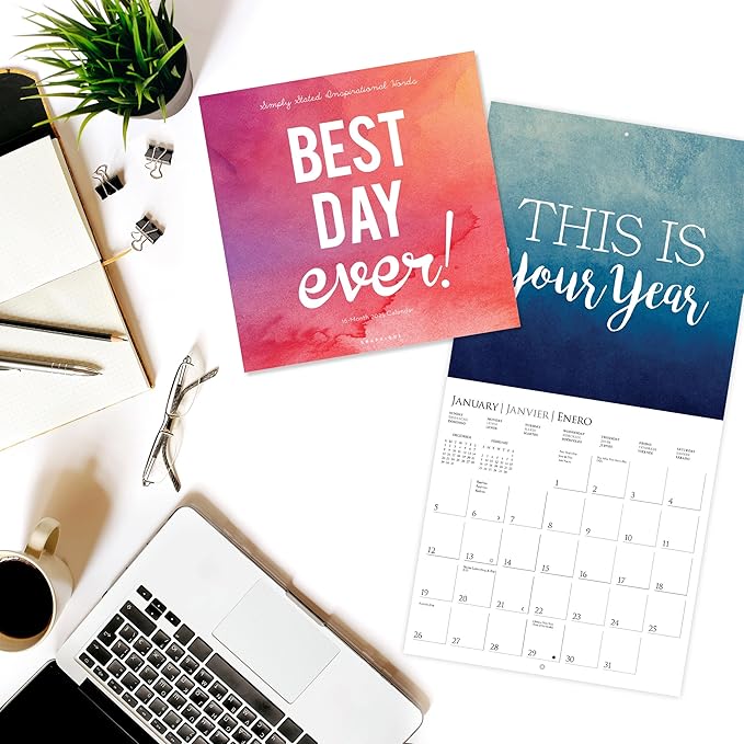 Graphique 2025 Best Day Ever Wall Calendar | 12” x 12” | Thick Paper | Home & Office Organizer | Large Monthly Grid | 3 Languages & Marked Holidays | 4 Month Preview Page for 2026