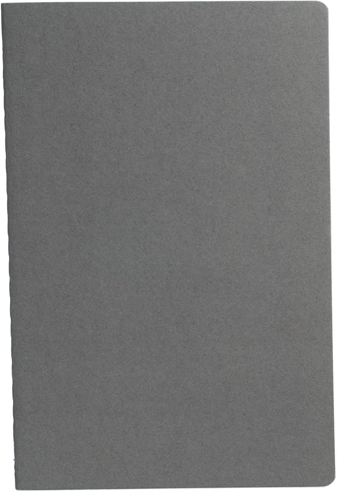 Simply Genius A5 Notebooks for Work, Travel, Business, School & More - College Ruled Notebook - Softcover Journals for Women & Men - Lined Note Books with 92 pages, 5.5" x 8.3" (Gray, 6 pack)
