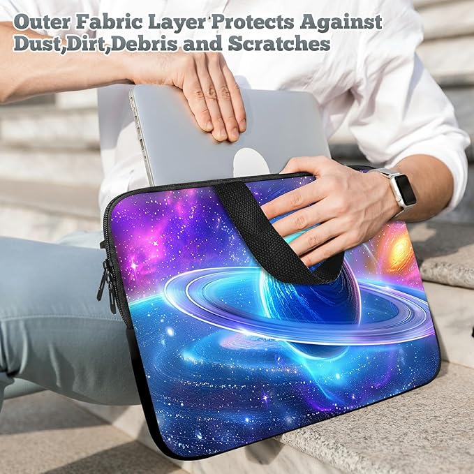 Laptop Sleeve Case Bag 15 inch, Cosmic Planet Slim Carrying Case Durable Handbag Travel Laptop Bag for 15 inch MacBook Air M3/M2/15 Pro/Surface Laptop 7/6/5/4/3/ Dell XPS 15 Plus