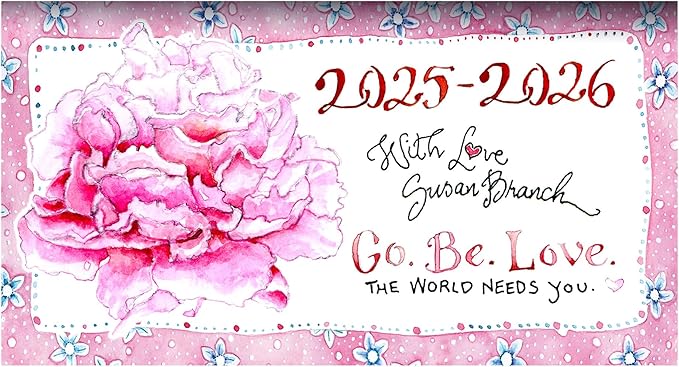 TF PUBLISHING 2025-2026 Susan Branch 2-Year Small Monthly Pocket Planner - 2-Page Large Calendar Grid and Lined Notes Section in Back - Monthly Day Planner for Purse - 3.5" x 6.5"