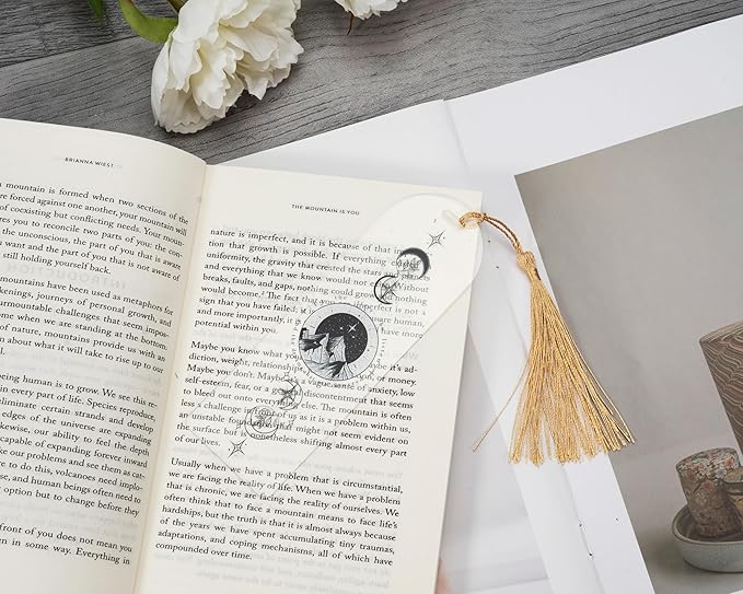 TwoDays Fantasy Acrylic Bookmarks, to The Star Who Listen Inspired Romantasy Gifts for Bookish, City of Starlight and Batboys Merch for Book Lovers Booktok. (6"x2", Set of 2)