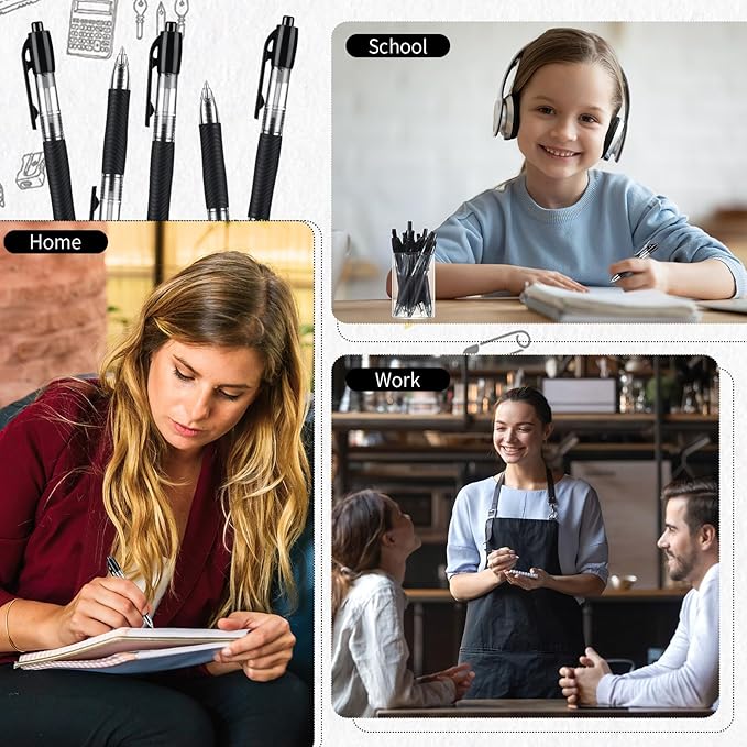 48 Pack Mini Ballpoint Pens Small Pocket 1.0mm Black Ink Pens Short Pen for Badge Office School Teacher Classroom Student Gifts