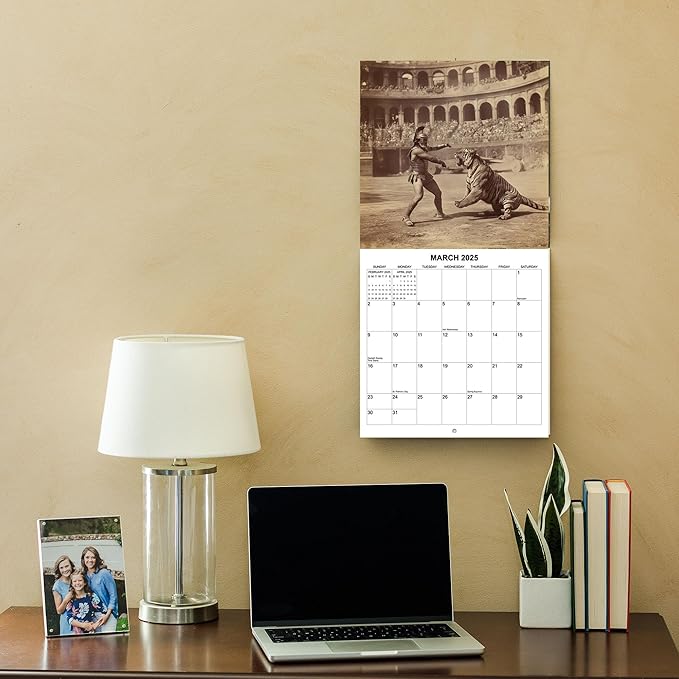 2025 History's Lost Photographs Monthly Wall Calendar - Historical Events Captured as if by Photograph | 12" x 24" | Thick Sturdy Paper | History Calendar 2024-2025