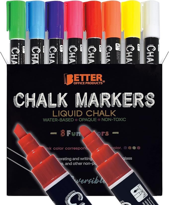 Better Office Products Magnetic A-Frame Chalkboard Sign, Extra Large 20" x 40", Standing Chalkboard Easel, Deluxe Set with Multiple Accessories, Outdoor Sidewalk Sandwich Board Sign,(Rustic Brown)