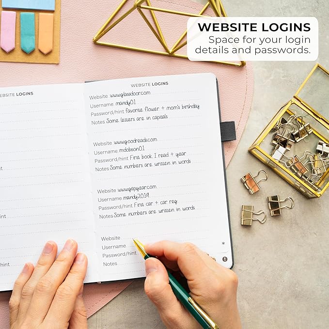 Clever Fox Address Book with alphabetic tabs - PU Leather Telephone and Address Book for Keeping Contacts Safe, Contact Organizer Journal, Medium Size (5.3″ x 7.7″) Hardcover, Silver Black