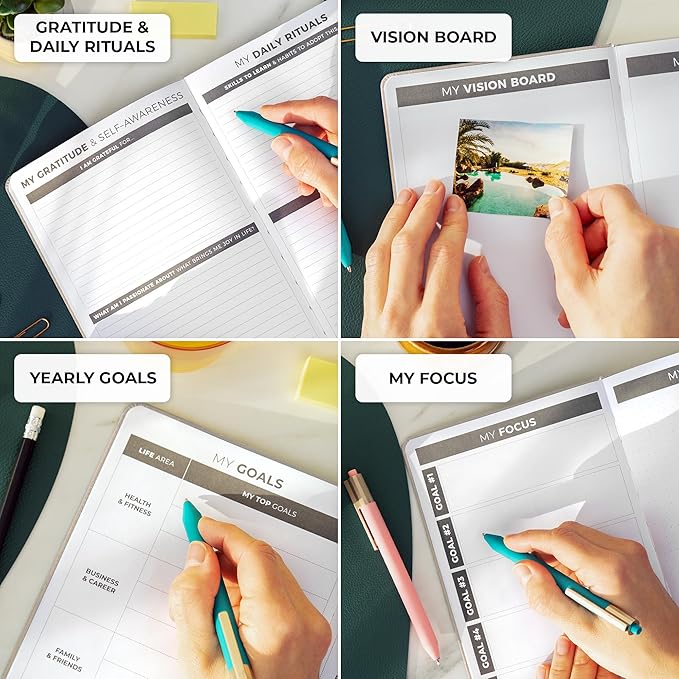 Clever Fox Daily Planner – Undated Planning Notebook with Hourly Schedule & to-Do List – Personal Day Task & Work Organizer, 6 Months (Pearl)