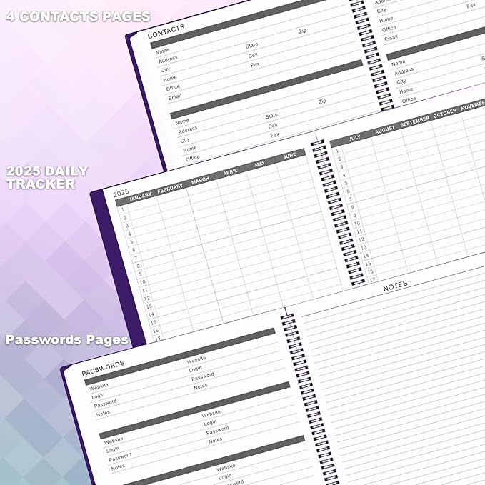 2025 Monthly Planner - Monthly Planner/Calendar 2025, JAN. 2025 - DEC. 2025, 9'' x 11'', 12-Months Planner with Monthly Tabs - Purple