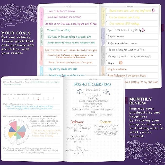 Legend Planner PRO Hourly Schedule - Weekly & Daily Organizer with Time Slots. Appointment Book Journal for Work & Personal, A4 (Purple)