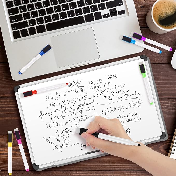 IHPUKIDI Magnetic Dry Erase Markers Fine Point Tip, 8 Colors White board Markers Dry Erase Marker with Eraser Cap, Low Odor Whiteboard Markers, Thin Dry Erase Markers for Kids Teachers, 16 Count