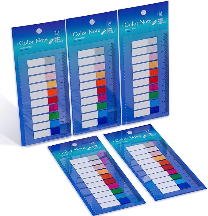 Golcellia 1000 Pieces Sticky Tabs Diamond Laser Page Markers, Transparent Sticky Note Tabs Colored Writable and Repositionable Index Tabs, Tabs for Annotating Books