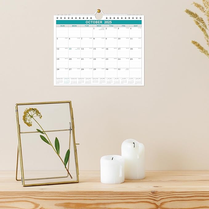 2025 Wall Calendar - Monthly Calendar 2025, 8.5" x 11", January 2025 to December 2025, Calendar with Twin-Wire Bound, Wall Calendar with Writing Blocks