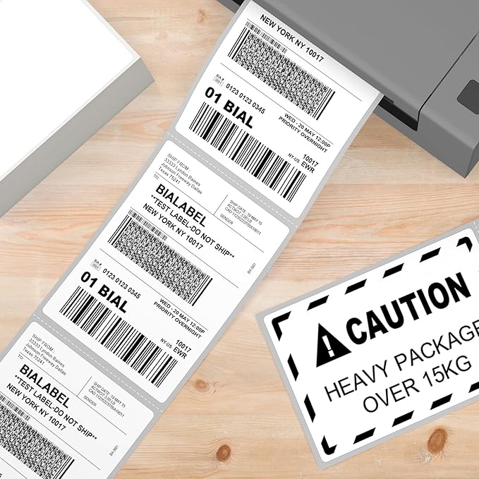 4 Stacks 4" x 6" Thermal Labels, 2000 Pcs Thermal Label Printer Paper for Rollo Label Printers and Zebra, Folded, Commercial Grade