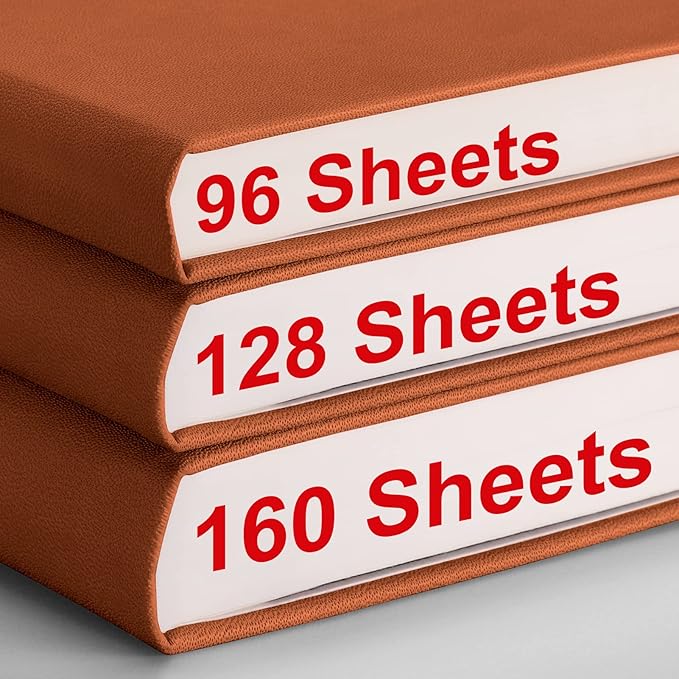 AHGXG A4 Notebook College Ruled - 320 Pages Large Journal for Women and Men, 8.5''×11'', Leather Softcover Thick Journal, 100gsm Thick Lined Paper - Brown