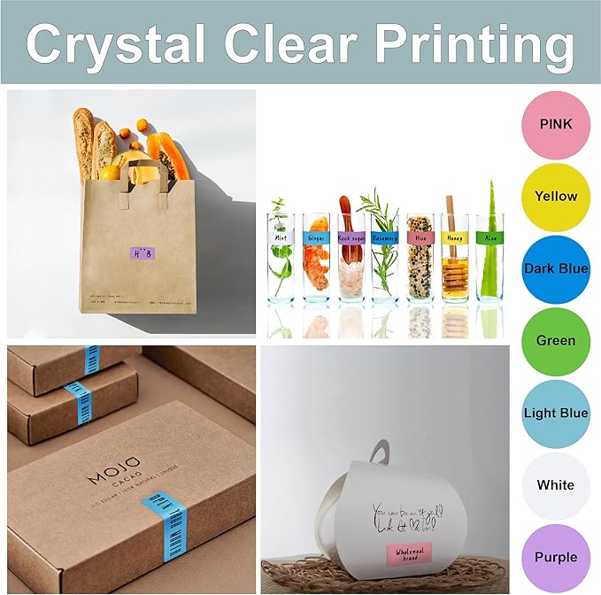 Hybsk 2x1 inch Color Direct Thermal Labels for Shipping, Barcodes, Address, Compatible with Rollo Label Printer & Zebra Desktop Printers,(2"x1",Purple)