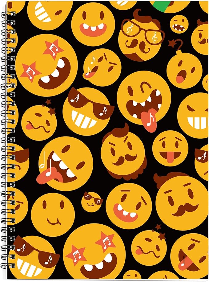 MAXCURY Blank Sheet Music Composition Manuscript Staff Paper Art Music Notebook Black 100 Pages 26x19cm (FunnyEmojis/Black)