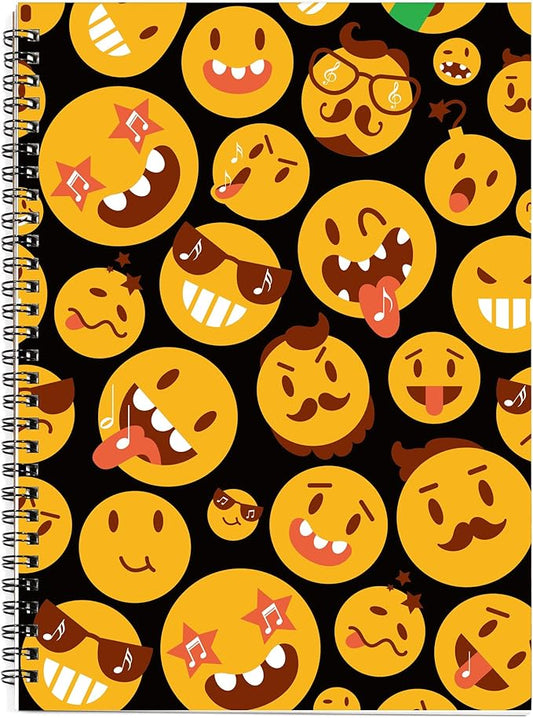 MAXCURY Blank Sheet Music Composition Manuscript Staff Paper Art Music Notebook Black 100 Pages 26x19cm (FunnyEmojis/Black)