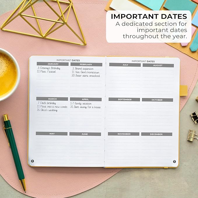 Clever Fox Address Book with alphabetic tabs - PU Leather Telephone and Address Book for Keeping Contacts Safe, Contact Organizer Journal, Medium Size (5.3″ x 7.7″) Hardcover, Amber Yellow