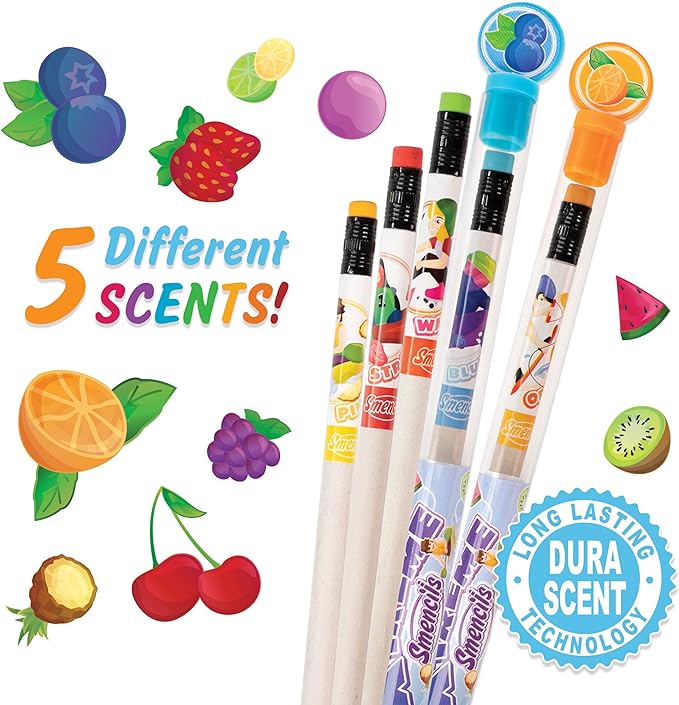 X-Treme Sports Smencils - Patented Gourmet Scented Pencils, 5 Count, Gifts for Kids, School Supplies, Classroom Rewards, Party Favors