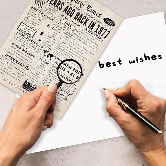 Happy 48th Birthday Card for Women Men, Funny 48 Year Old Birthday Gift Card for Husband Wife Him Her, Retro 48th Bday Decorations Ideas