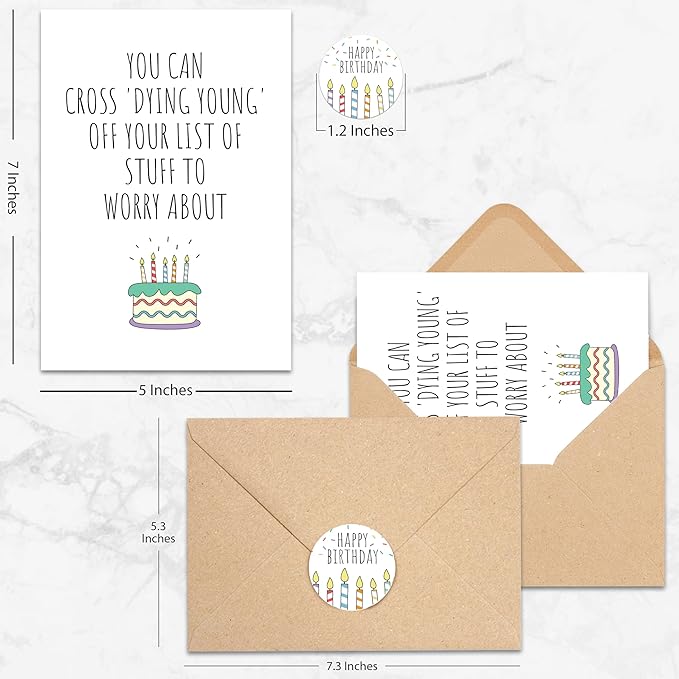 Funny Birthday Cards For Women or Men, Happy Birthday Card, Gift Card Birthday for Her or Him, Sister Brother, Wife Husband, Humorous Birthday Decorations, Idea Birthday Gifts for Best Friend