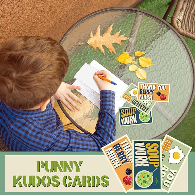 Yeaqee 240 Pcs Employee Appreciation Kudos Cards Funny Blank Back Motivational Card Encouragement Thank You Note Recognition Card for Teacher College Affirmation Gift(Funny)