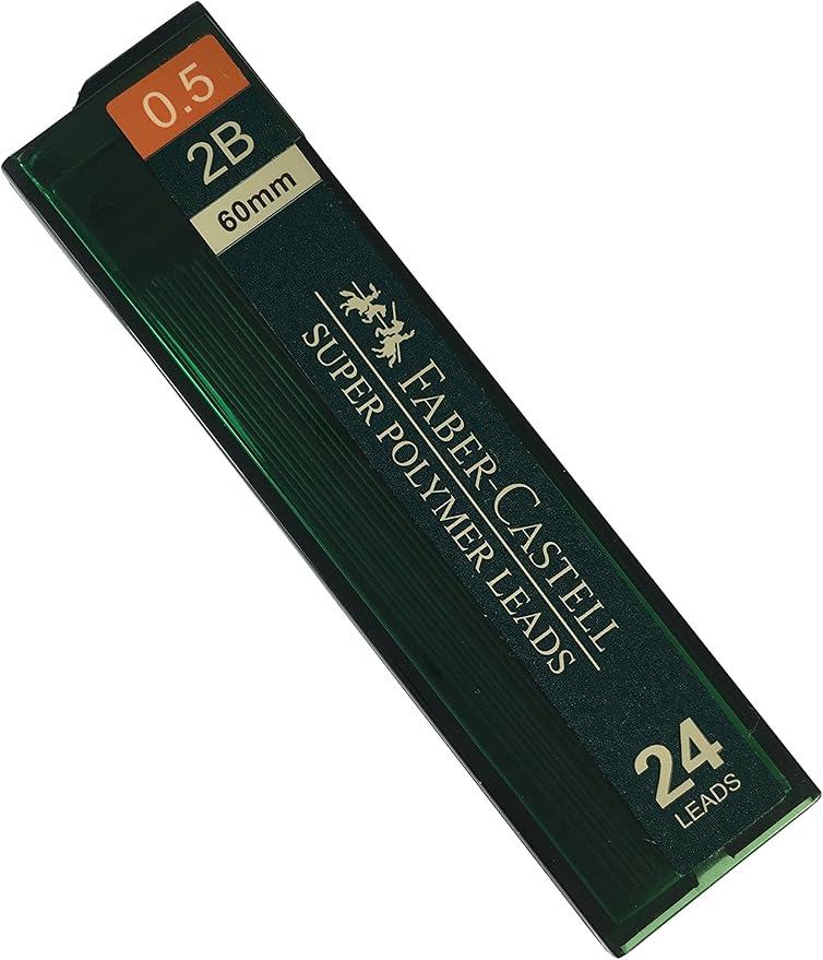 Faber-Castell 0.5mm 2B Mechanical Pencil Refills (96 Leads, 4 Tubes of 24 Leads Each)