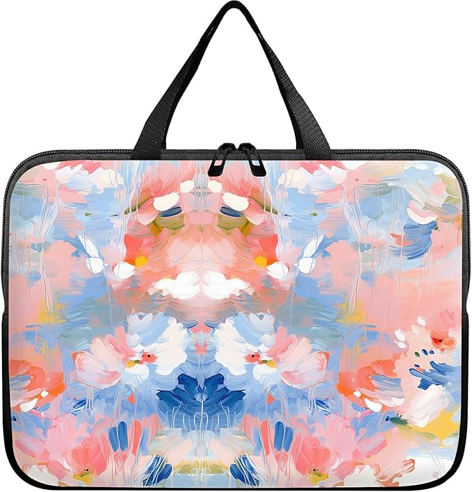 Laptop Sleeve Case Bag 15 inch, Watercolor Flowered Slim Carrying Case Durable Handbag Travel Laptop Bag for 15 inch MacBook Air M3/M2/15 Pro/Surface Laptop 7/6/5/4/3/ Dell XPS 15 Plus