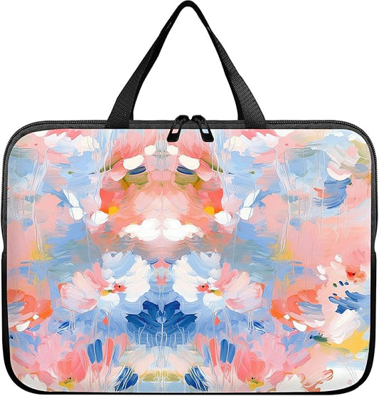 Laptop Sleeve Case Bag 15 inch, Watercolor Flowered Slim Carrying Case Durable Handbag Travel Laptop Bag for 15 inch MacBook Air M3/M2/15 Pro/Surface Laptop 7/6/5/4/3/ Dell XPS 15 Plus