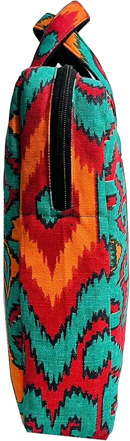 Laptop Bag With Beauty Of Ikat In Green And Shaded Colors FOR 13 TO 15 INCHES MACBOOK, IPAD AND WINDOWS LAPTOP
