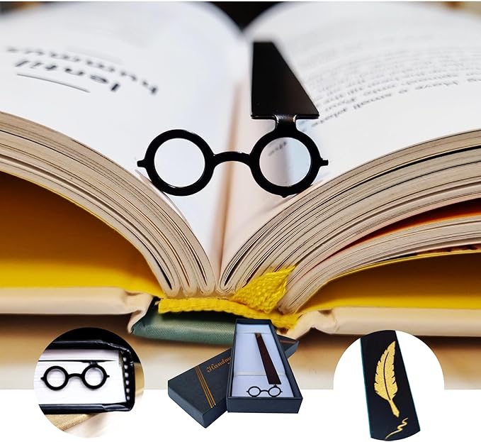 Glasses Bookmark Wizard Metal Bookmark Witch Magic Beautiful Bookmark for Girls, Boys, Kids, Book Club Gift for Teacher Gift Gifts Bookish Gifts for Book Lovers (Glasses)