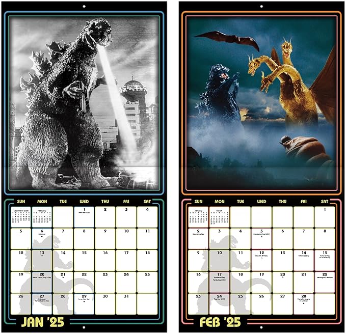 2025 Godzilla - Classic Wall Calendar & Magnetic Frame