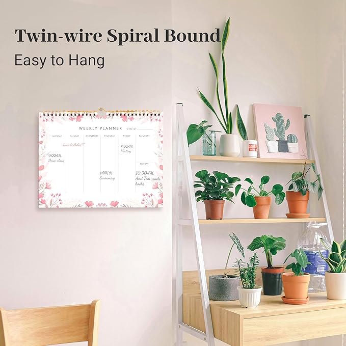 Yoment Weekly Planner Notepad 8.5x11 Weekly To Do List Notepad 52 Weekly Desk Planner Calendar Hangble Undated Weekly Planning Pad for Work,Home,School,Ofiice Supplies,Matching 44 Notepad,Pink