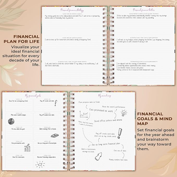 PLANBERRY Large Budget Planner & Monthly Bill Organizer with Pockets – Home Finance & Bill Payment Organizer – Budgeting Book with Income & Expense Tracker – 8.3″ x 9.4″ Hardcover (African Terracotta)