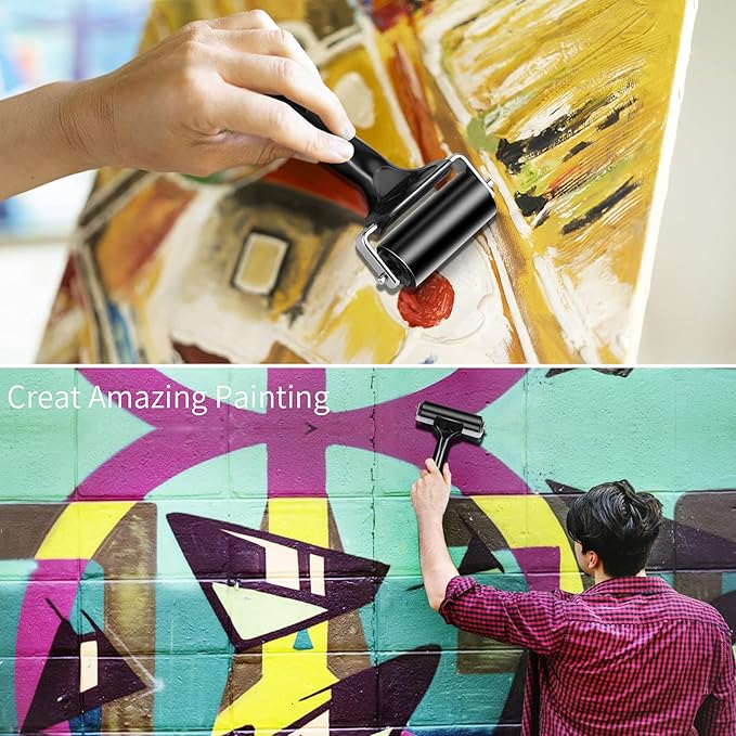 2.2 Inch Rubber Roller Tool, Rubber Brayer Roller for Printmaking by HRLORKC