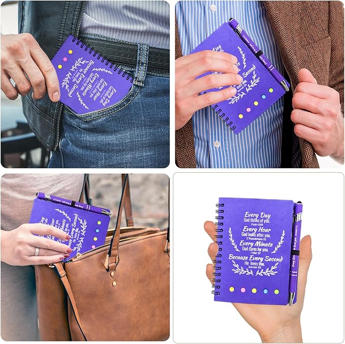 40 Pcs Bulk Christian Gifts Prayer Journal for Woman - 20 Set Religious Notepad with Christian Pen - Bible Notebook - Church Gifts for Mother's Day, Bible Study, and Family Devotions ( Elegant )