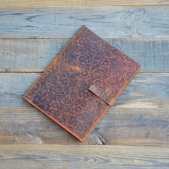 JJNUSA Genuine Leather Journal Writing Pad for Tops Legal Pads 8.5 x 11, A4 Writing Letter Portfolio Notepad Organizer, Writing Pads 8-1/2" x 11-3/4"