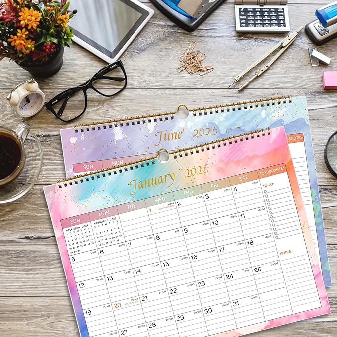 Lbylyhxc 2025 Calendar -12 Monthly Wall Calendar 2025 from Jan 2025 to Dec 2025, 14.8 x 11.5 Inches.Thick Paper with Julian Dates Large Wall calendar 2025 for New Year Presents (Large Colorful)