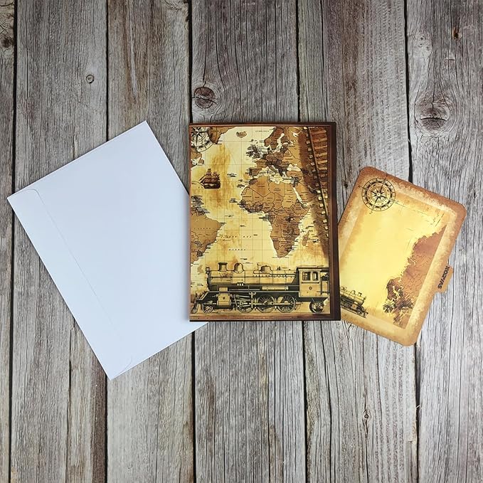 Vintage Steam Train 3D Pop-Up Card, Handcrafted Design for Father's Day, Birthdays, and Anniversaries – Meaningful Gift for Dad, Husband, Men, Boyfriend, Grandad, and Adults