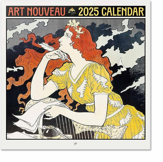 Art Nouveau Wall Calendar 2025 12" x 12" FSC® Plastic Free - Starts Week On Sunday | Square Wall Calendar 2025 | Family Planner Calendar 2025 | Art Calendar 2025 | Vintage Calendar 2025