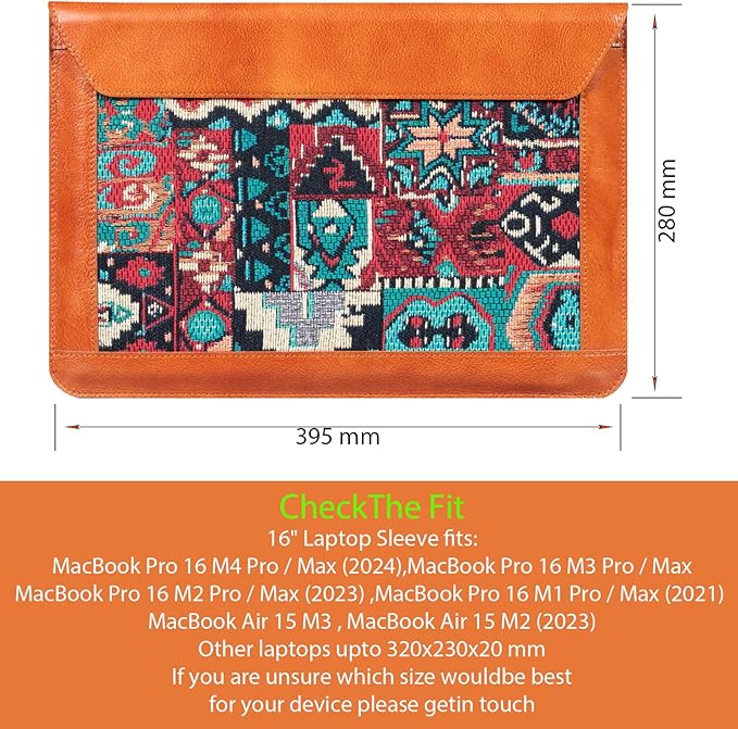 16 Inch Laptop Sleeve MacBook Pro/Max M4 M3 M2 M1 Laptop Case,Leather Laptop Cover for MacBook Air 15 M3 M2,Mac Travel Protective Case for 15-16 inch Notebook,Brown