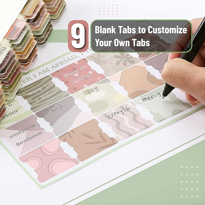 Mr. Pen- Bible Tabs, 75 Tabs, Laminated Bible Tabs for Women and Men, Bible Tabs for Study Bible, Bible Index Tabs, Bible Book Tabs, Bible Labels Tabs, Mr Pen Bible Tabs