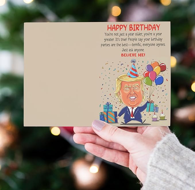 Funny Birthday Card for Him, Her, Men, Women, Dad, Mom, Grandma, Grandpa, Wife, Husband - Folded 5"x7" Cardstock with Red Envelope - Happy Birthday Gift Card