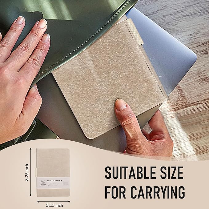 Hardcover Executive Notebooks, 160 Pages Line Ruled Classic Notebook Journal, Leather Notebooks with Pen for Bussiness College Writing Grey