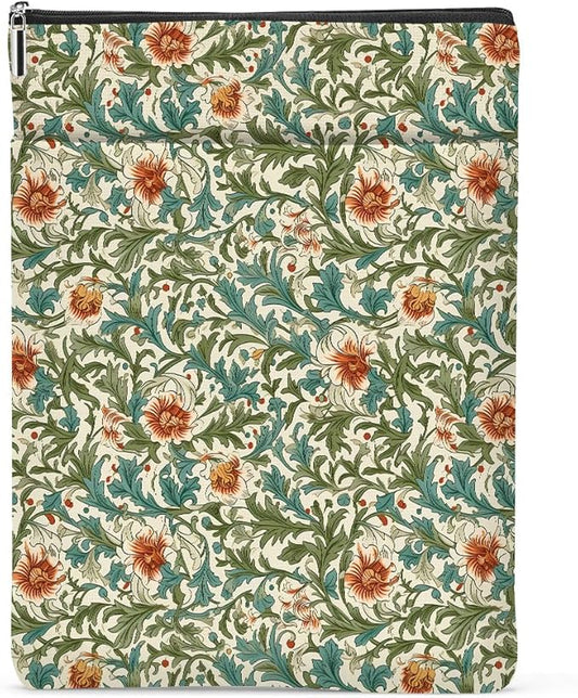 Botanical Book Sleeve, Classic Flower Book Covers for Paperbacks, Floral Book Pouch Book Protector, Book Lovers Gifts for Women Girls Auntie, Book Accessories Book Club Gifts Christmas Birthday Gifts