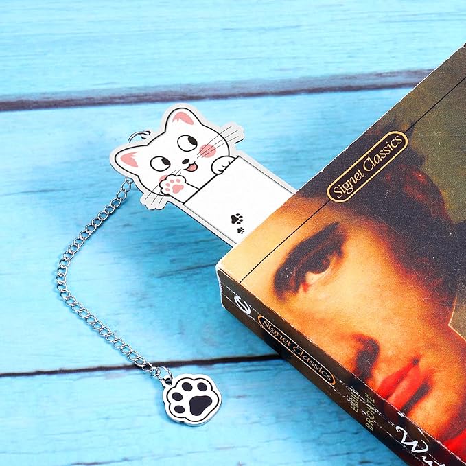Cat Lover Gifts for Women Cute, Book Accessories, Cat Bookmark, Gag Christmas Gifts for Coworkers, Cat Mom Gifts, Cat Gifts f or Cat Lovers, Girls Stocking Stuffers, Bookish Items