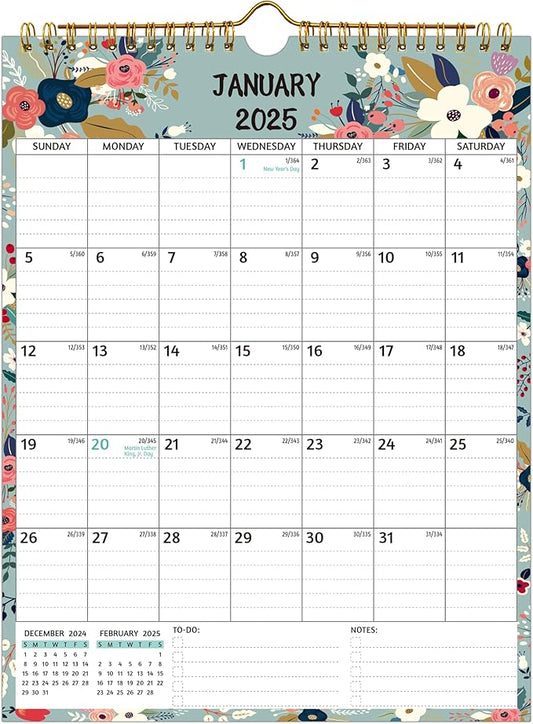 Wall Calendar 2025-2026 – 2 Year Calendar 2025-2026, 8.5 x 11 In, Jan 2025 - Dec 2026, 2025 Calendar 24 Months, Small Monthly Calendar 2025 Vertical, Ruled Blocks, Thick Paper, Holidays, To-do ＆ Notes