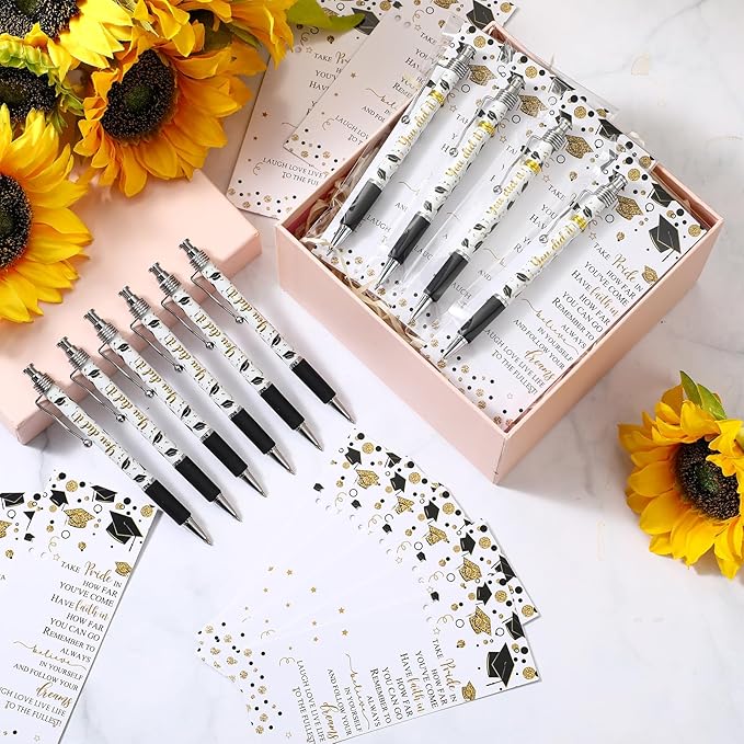 25 Pcs Graduation Ballpoint Pens Class of 2025 Pens Bulk Graduation Favors Pens and Bookmark Graduation Gift for Student School Grad Party Favor Senior High School Supplies