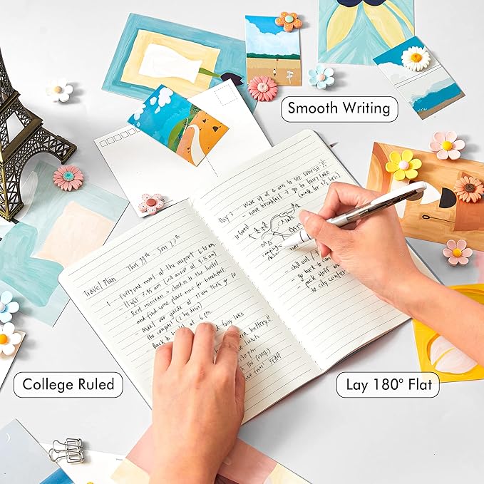 feela 8 Pack Soft Cover Journal Bulk, Notebooks College Ruled for Work, Lined Travel Journal for Women Men, Note Taking Notebook School Supplies Business Writing, 8.2” x 5.5”, A5, Gray