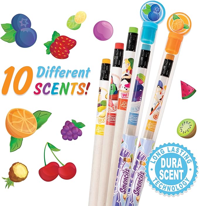X-Treme Sports Smencils (2 Pack) - Patented Gourmet Scented Pencils, 5 Count, Gifts for Kids, School Supplies, Classroom Rewards, Party Favors
